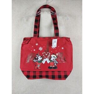 Walt Disney World Parks Christmas Holiday Mickey Minnie Zipper Tote
